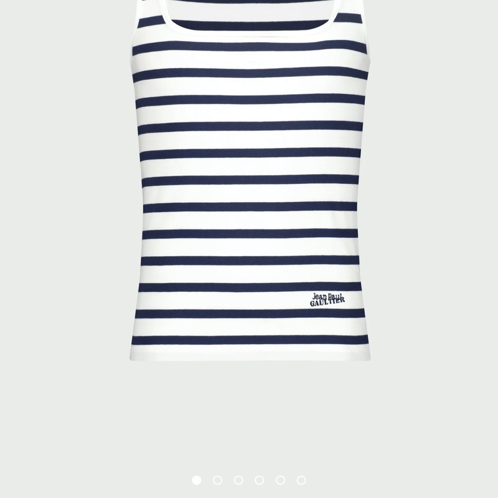 Jean Paul Gaultier Navy and White Striped Top